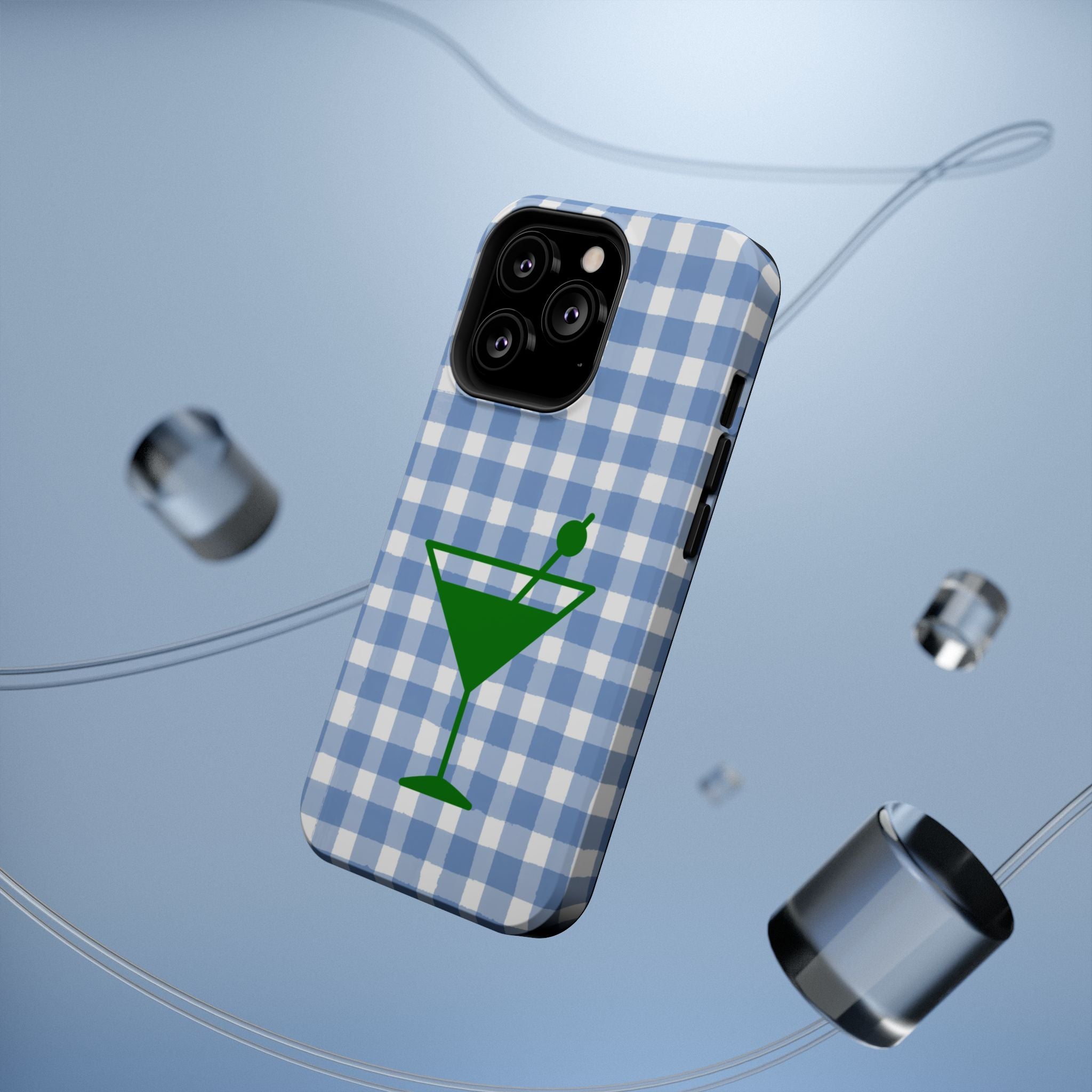 Blue Plaid Martini Magnetic Tough Case