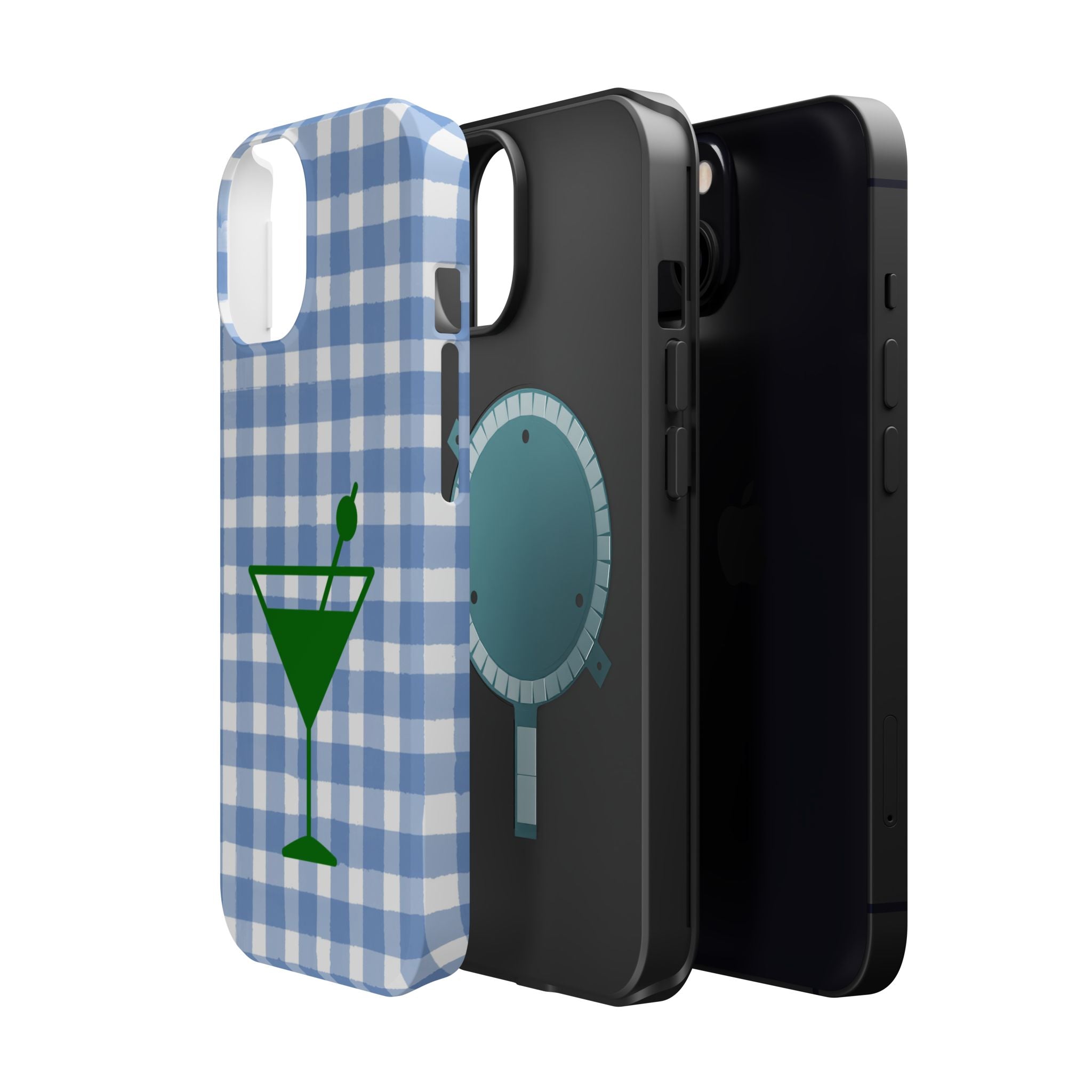 Blue Plaid Martini Magnetic Tough Case