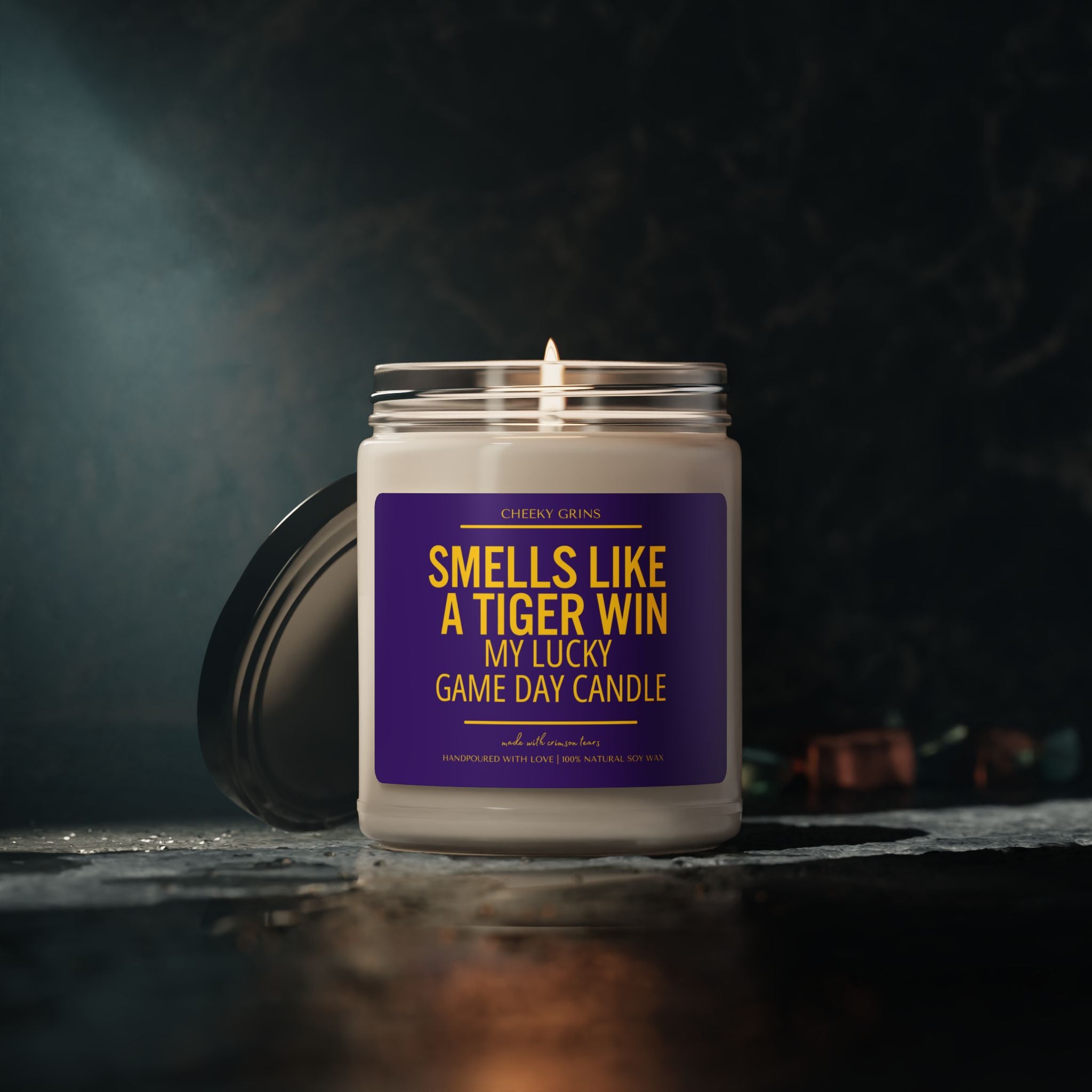 Smells Like A Tiger Win Candle | Lucky Game Day | Football | LSU Sports | Game Day Decor | Sport Themed | Made with Crimson Tears