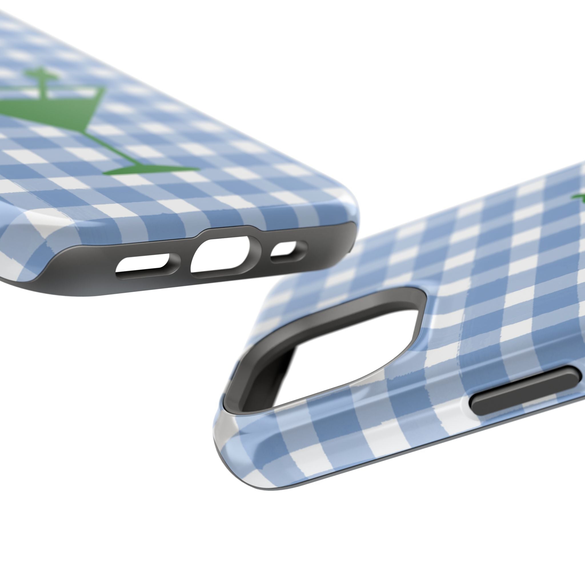 Blue Plaid Martini Magnetic Tough Case