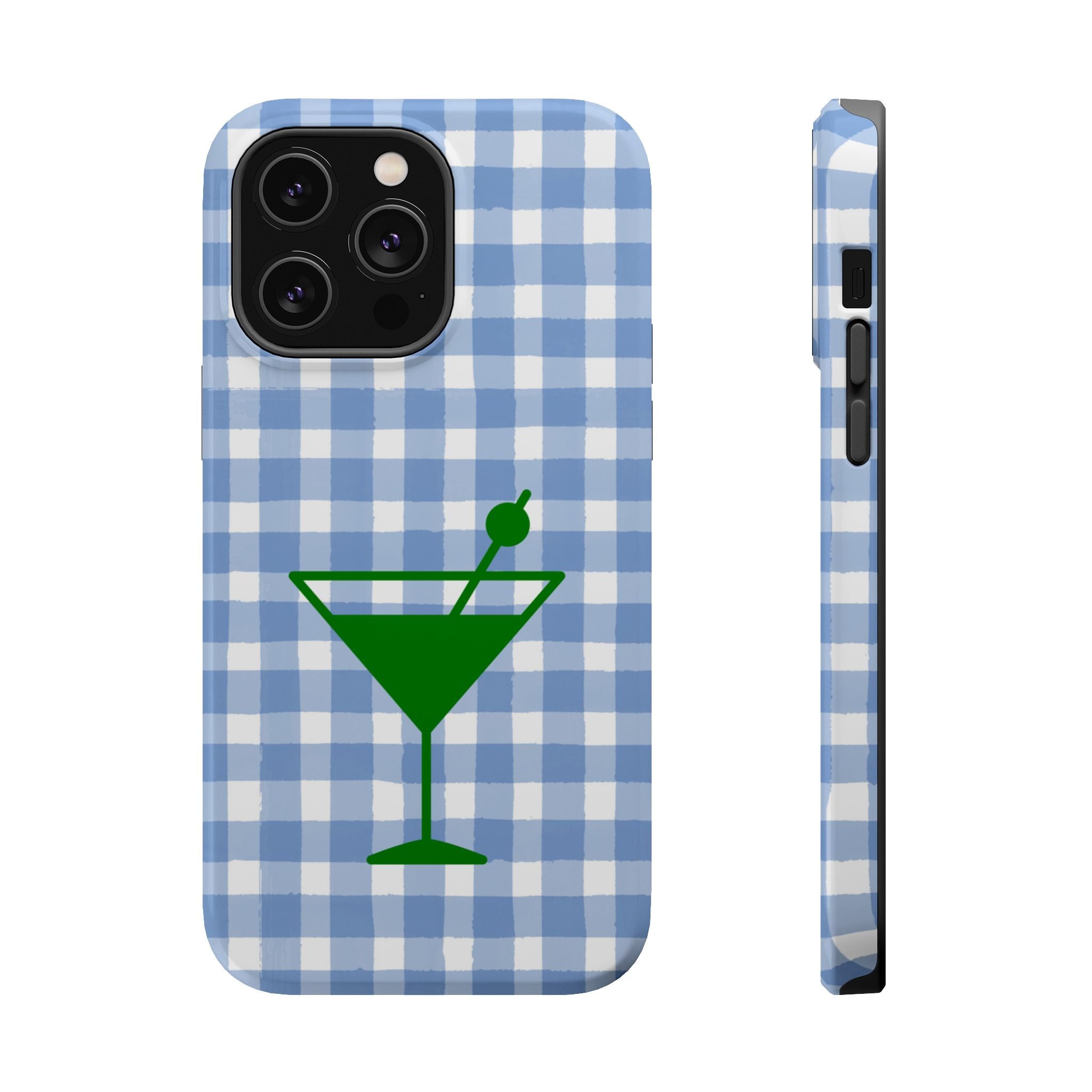 Blue Plaid Martini Magnetic Tough Case