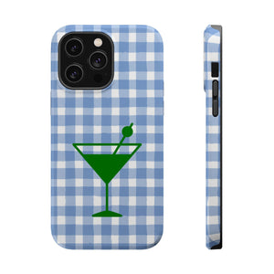 Blue Plaid Martini Magnetic Tough Case