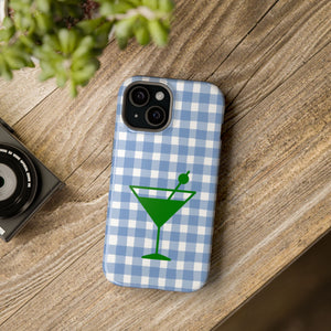 Blue Plaid Martini Magnetic Tough Case