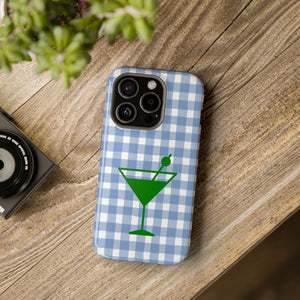 Blue Plaid Martini Magnetic Tough Case