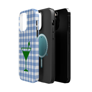 Blue Plaid Martini Magnetic Tough Case