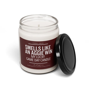 Smells Like An AGGIE Win Candle | Lucky Game Day | Football | A & M Football | Game Day Decor | Sport Themed | Made with Longhorn Tears