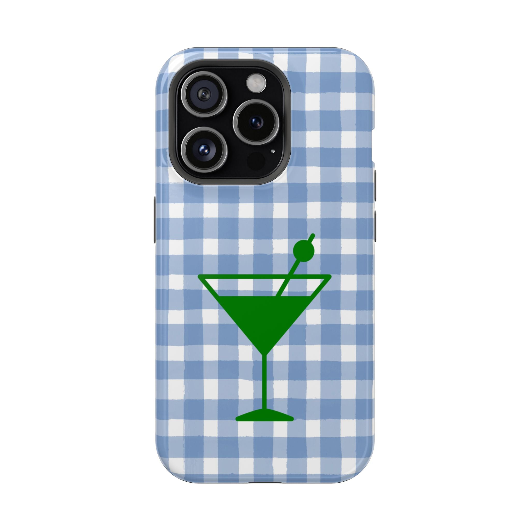 Blue Plaid Martini Magnetic Tough Case