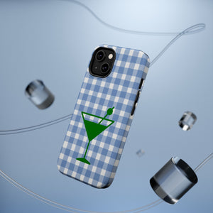 Blue Plaid Martini Magnetic Tough Case