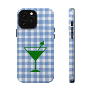 Blue Plaid Martini Magnetic Tough Case