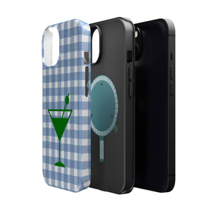 Blue Plaid Martini Magnetic Tough Case