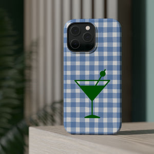 Blue Plaid Martini Magnetic Tough Case