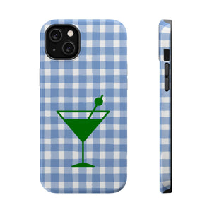 Blue Plaid Martini Magnetic Tough Case