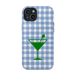 Blue Plaid Martini Magnetic Tough Case