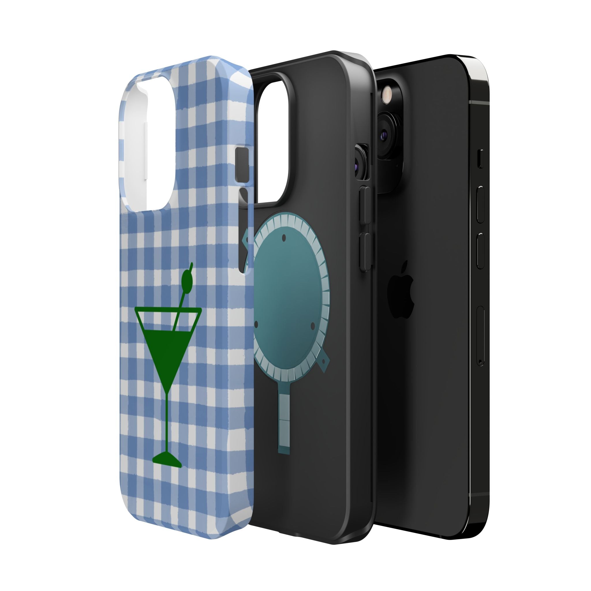 Blue Plaid Martini Magnetic Tough Case