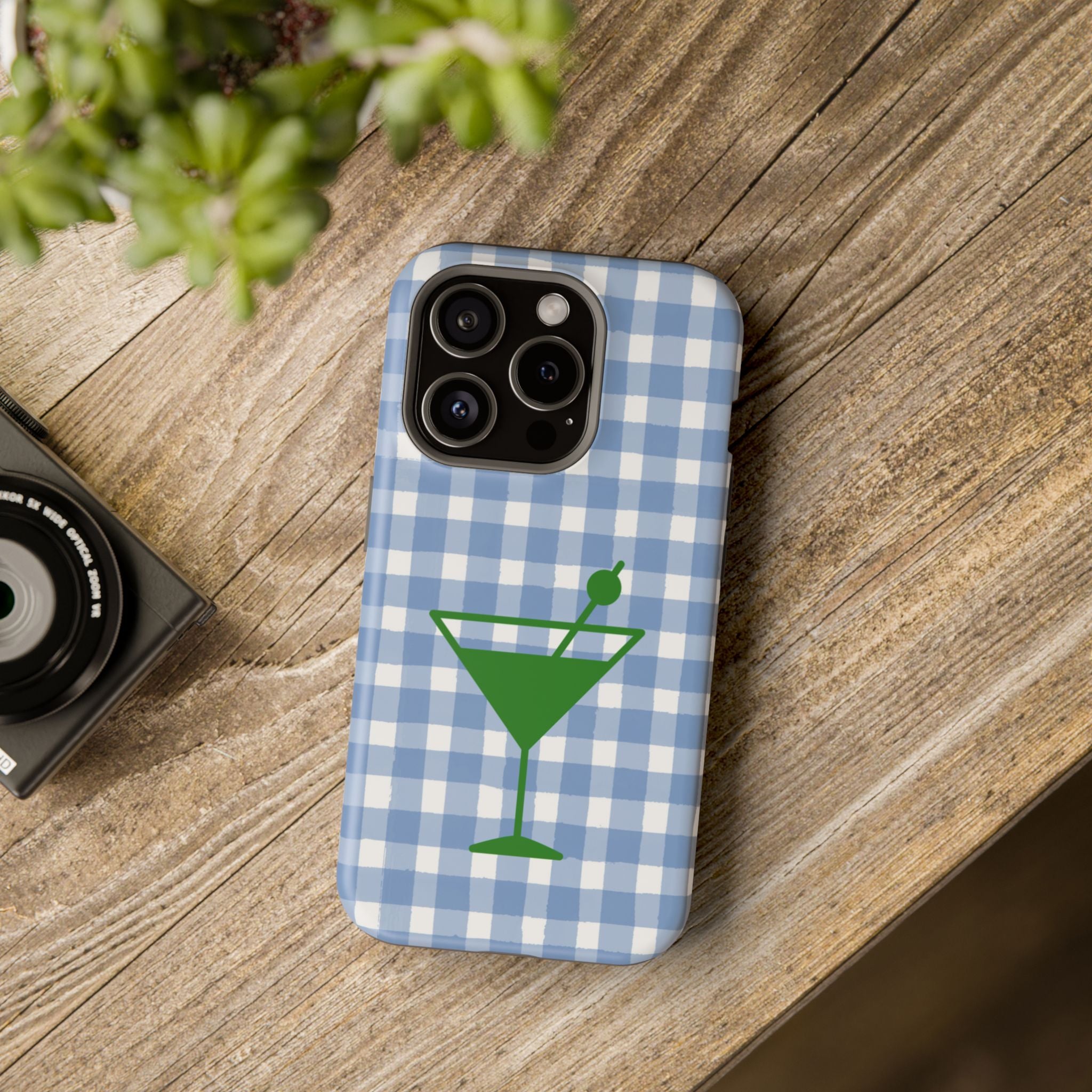 Blue Plaid Martini Magnetic Tough Case