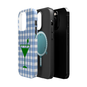 Blue Plaid Martini Magnetic Tough Case