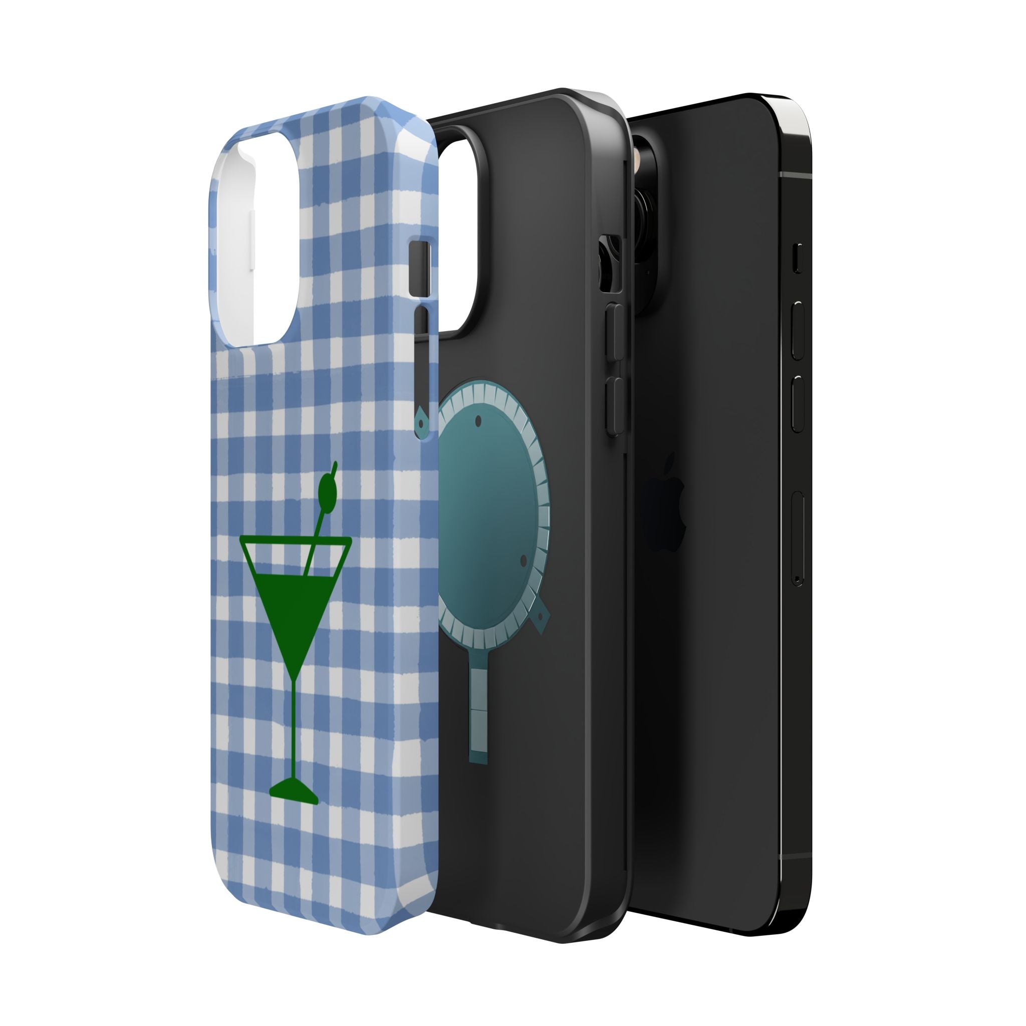 Blue Plaid Martini Magnetic Tough Case