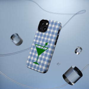 Blue Plaid Martini Magnetic Tough Case