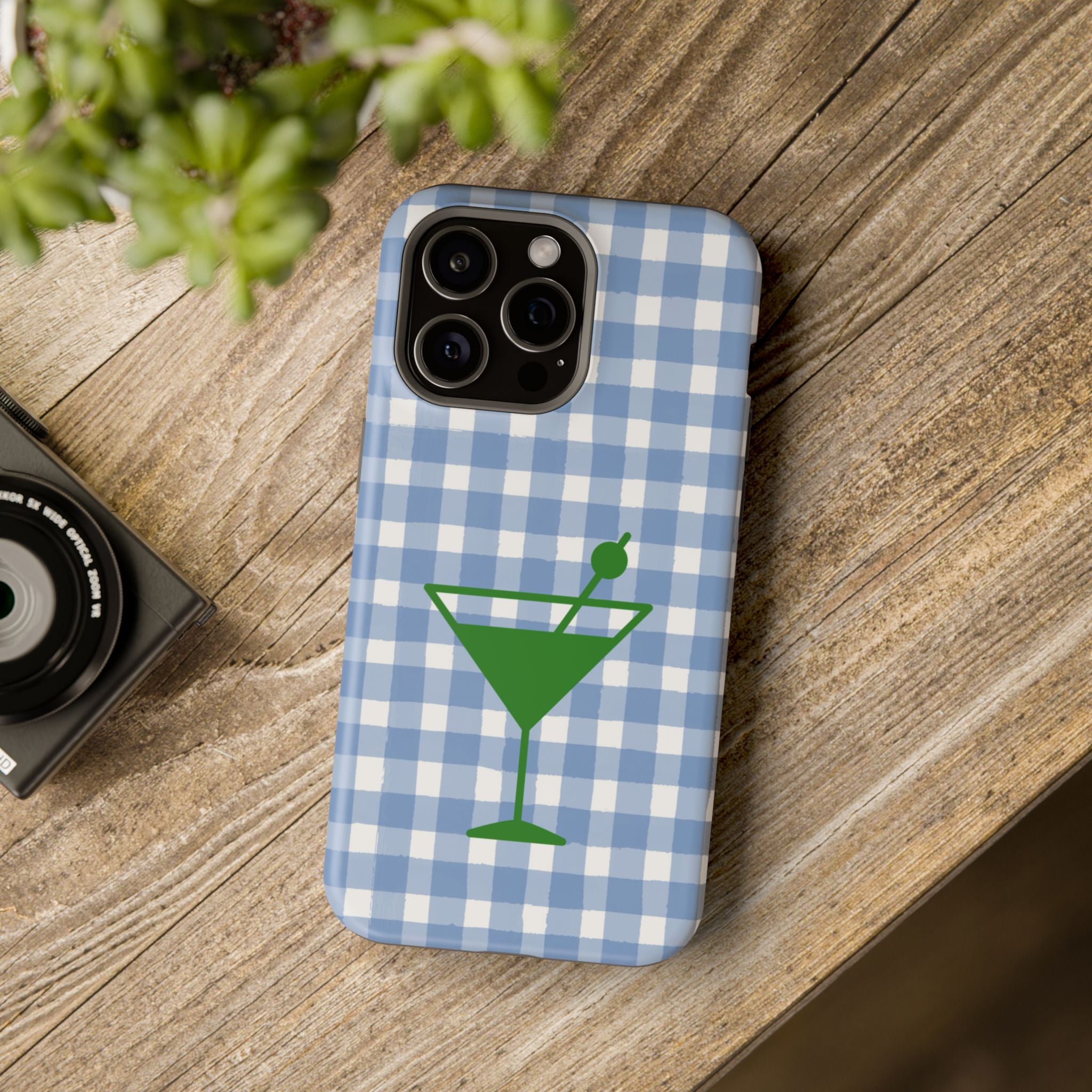 Blue Plaid Martini Magnetic Tough Case