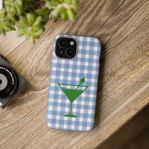 Blue Plaid Martini Magnetic Tough Case