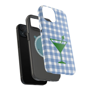 Blue Plaid Martini Magnetic Tough Case