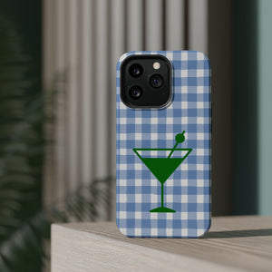 Blue Plaid Martini Magnetic Tough Case