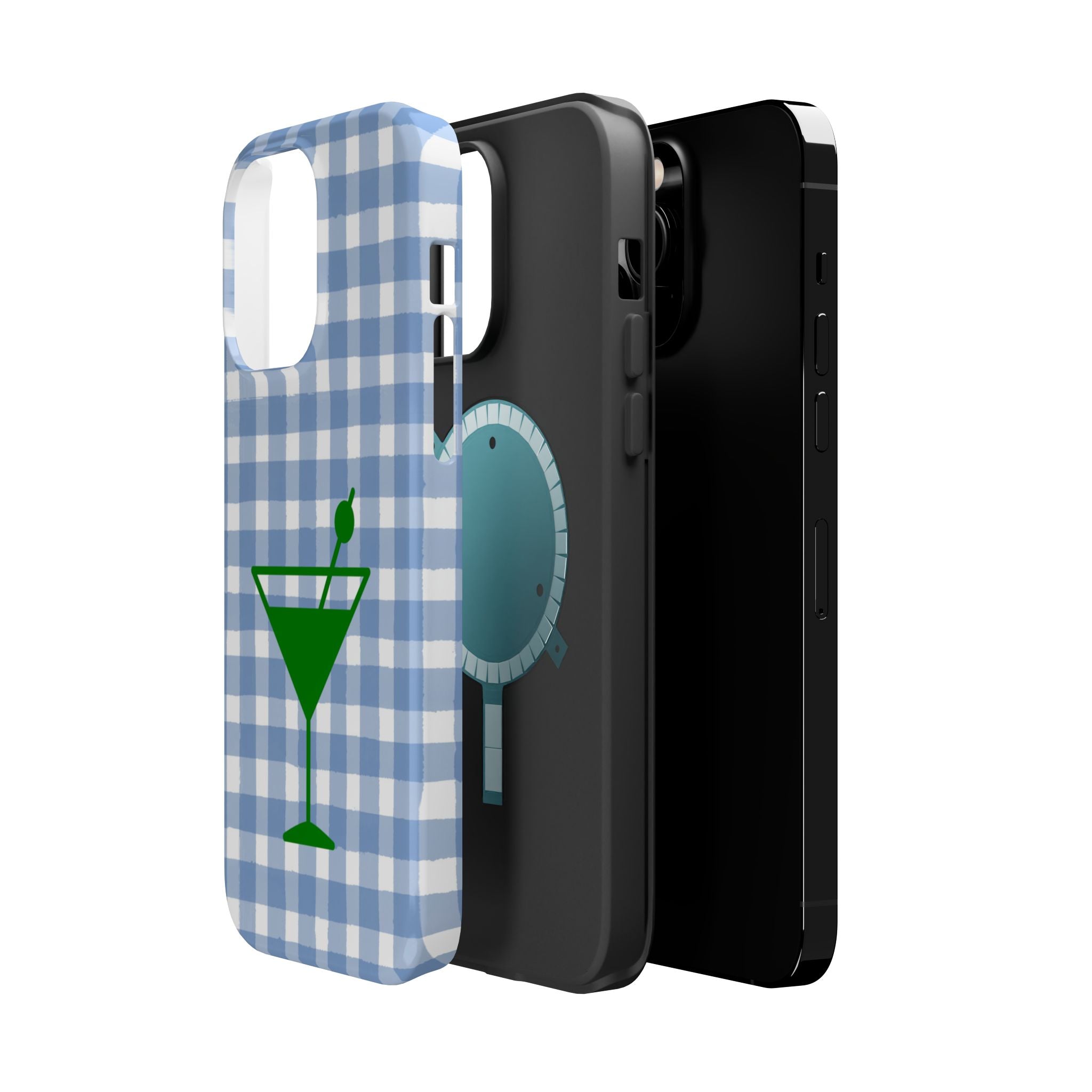 Blue Plaid Martini Magnetic Tough Case