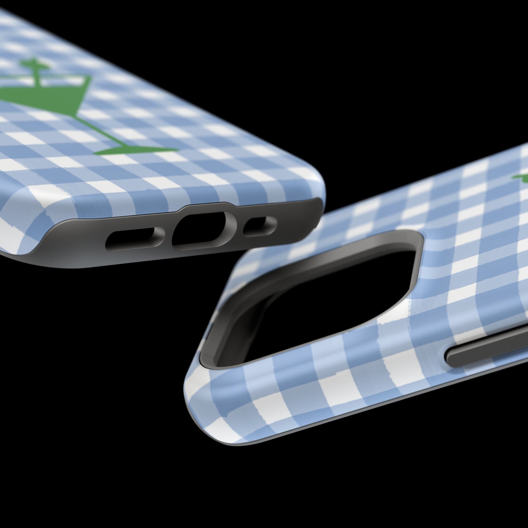 Blue Plaid Martini Magnetic Tough Case