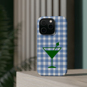 Blue Plaid Martini Magnetic Tough Case