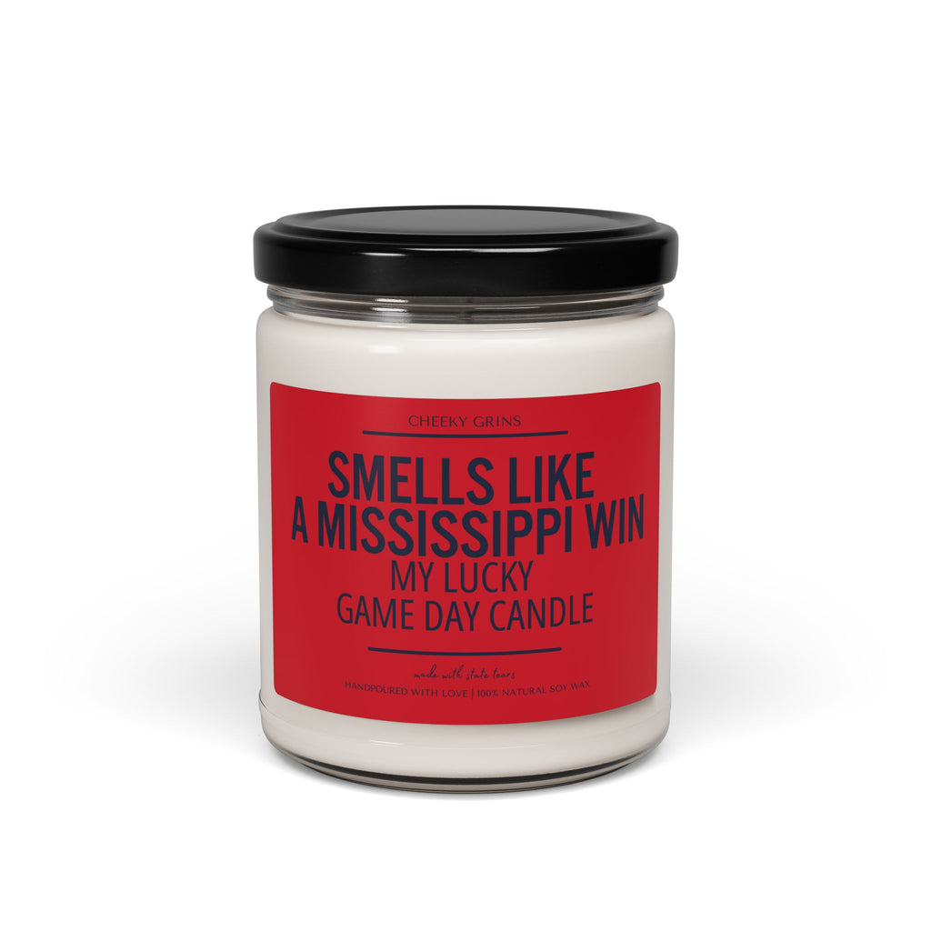 Smells Like A Mississippi Win Candle | Lucky Game Day | Football | Ole Miss Rebels | Game Day Decor | Sport Themed | Made with State Tears