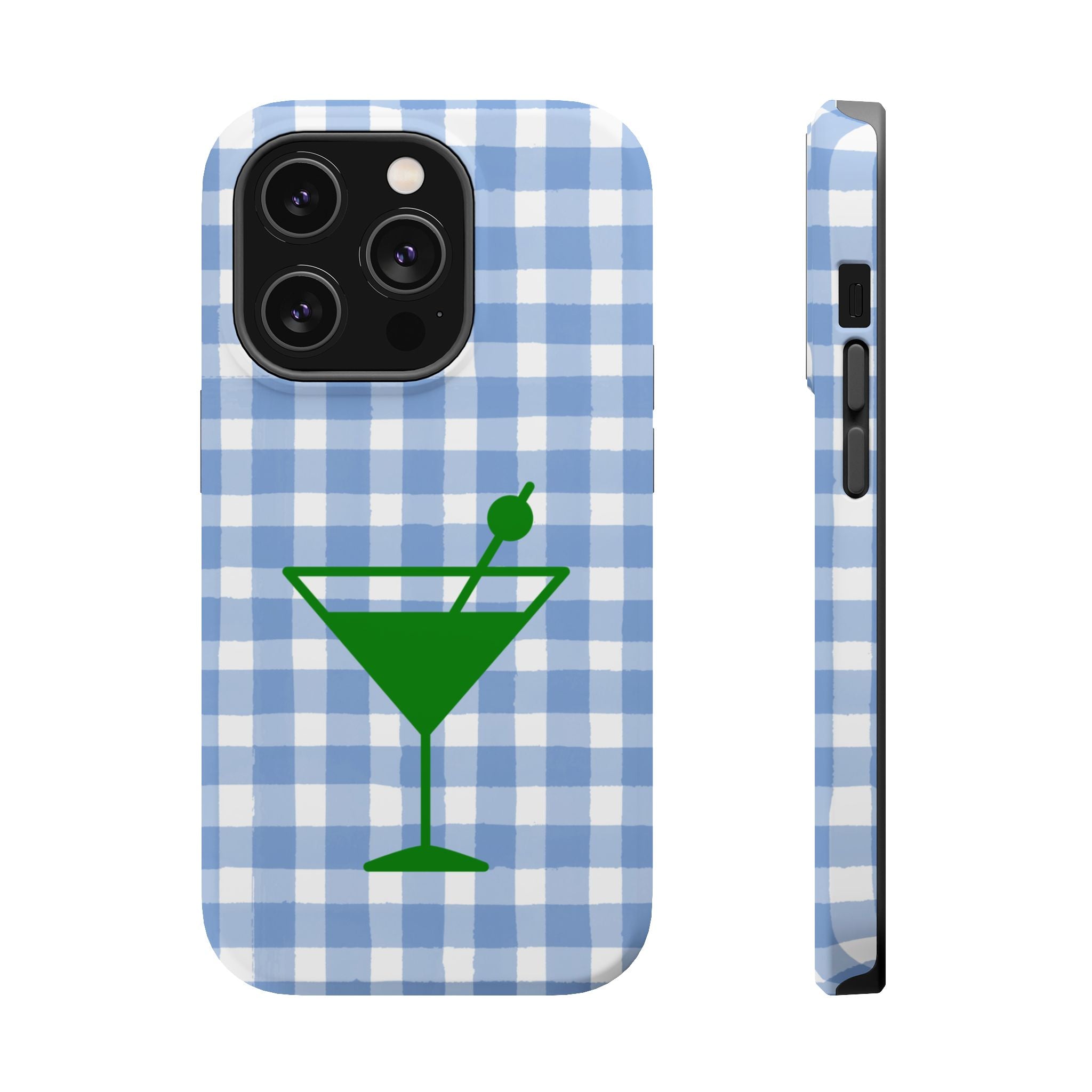 Blue Plaid Martini Magnetic Tough Case