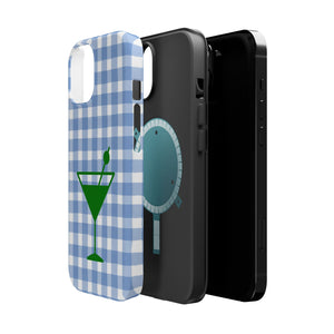 Blue Plaid Martini Magnetic Tough Case