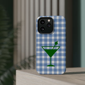 Blue Plaid Martini Magnetic Tough Case