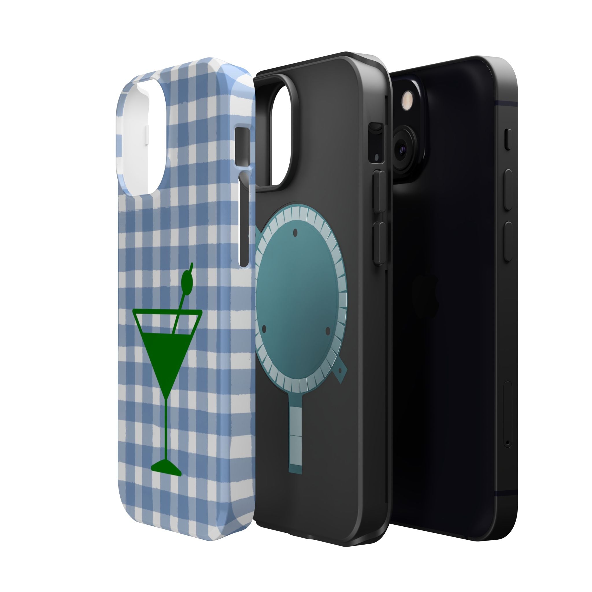 Blue Plaid Martini Magnetic Tough Case