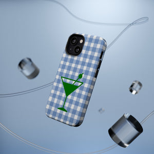 Blue Plaid Martini Magnetic Tough Case