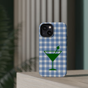 Blue Plaid Martini Magnetic Tough Case