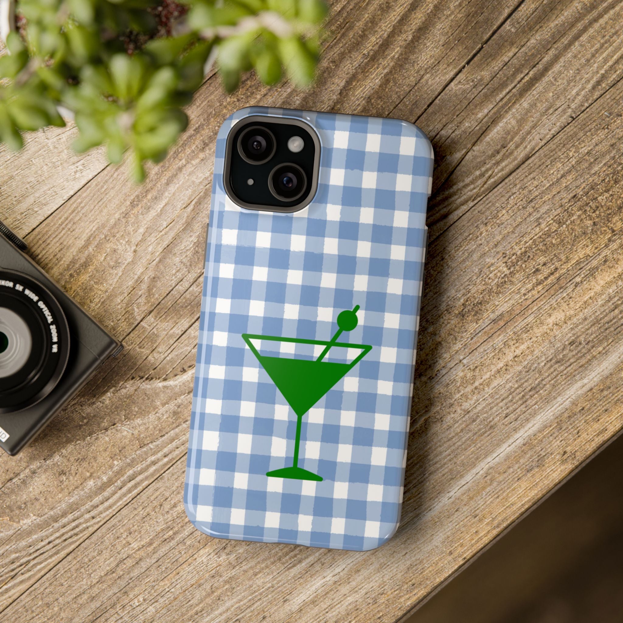 Blue Plaid Martini Magnetic Tough Case