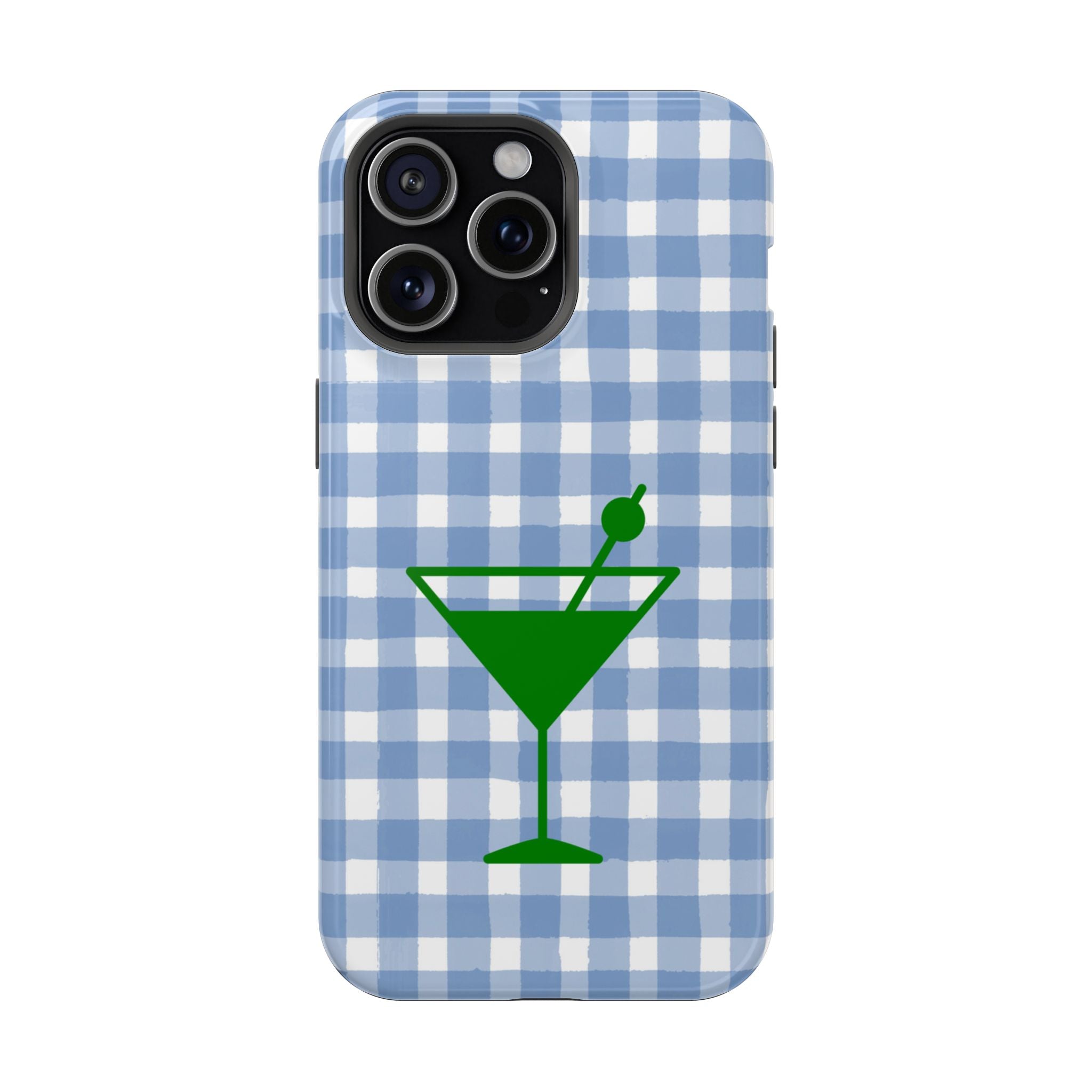 Blue Plaid Martini Magnetic Tough Case