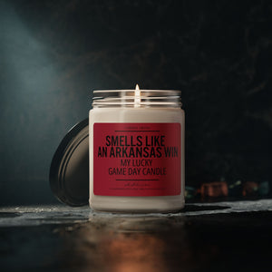 Smells Like An Arkansas Win Candle | Lucky Game Day | Football | Arkansas Sports | Game Day Decor | Sport Themed | Made with Ole Miss Tears