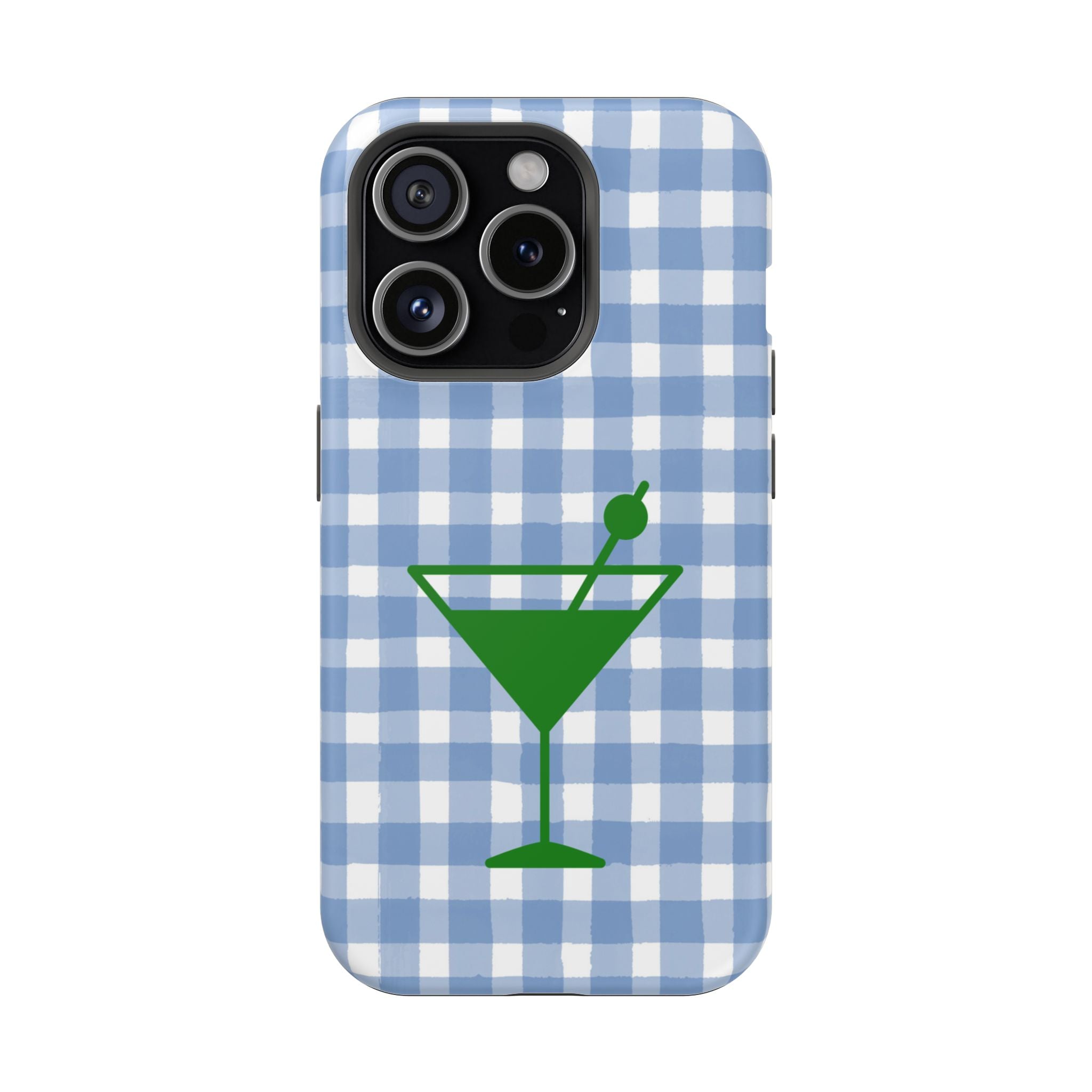 Blue Plaid Martini Magnetic Tough Case