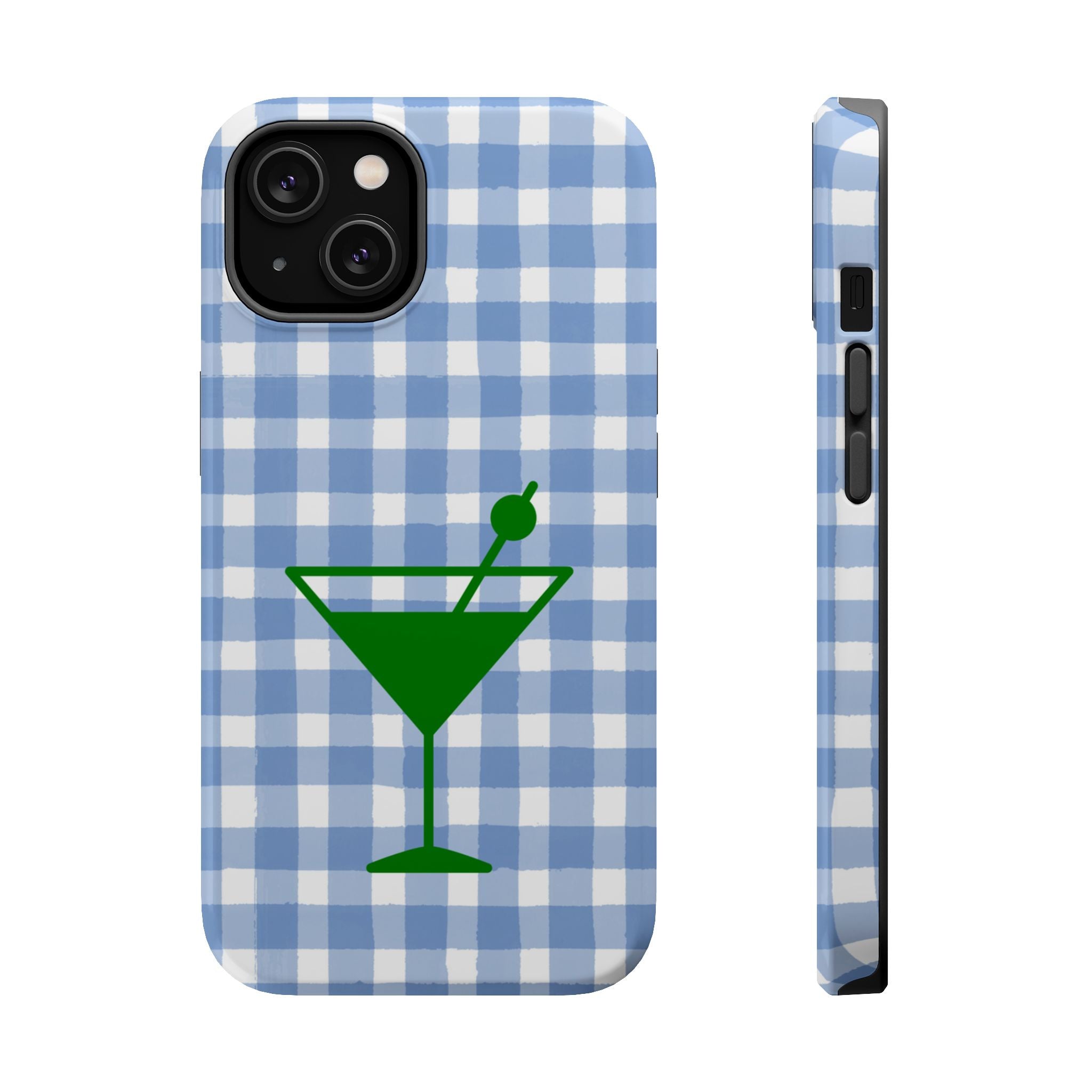 Blue Plaid Martini Magnetic Tough Case