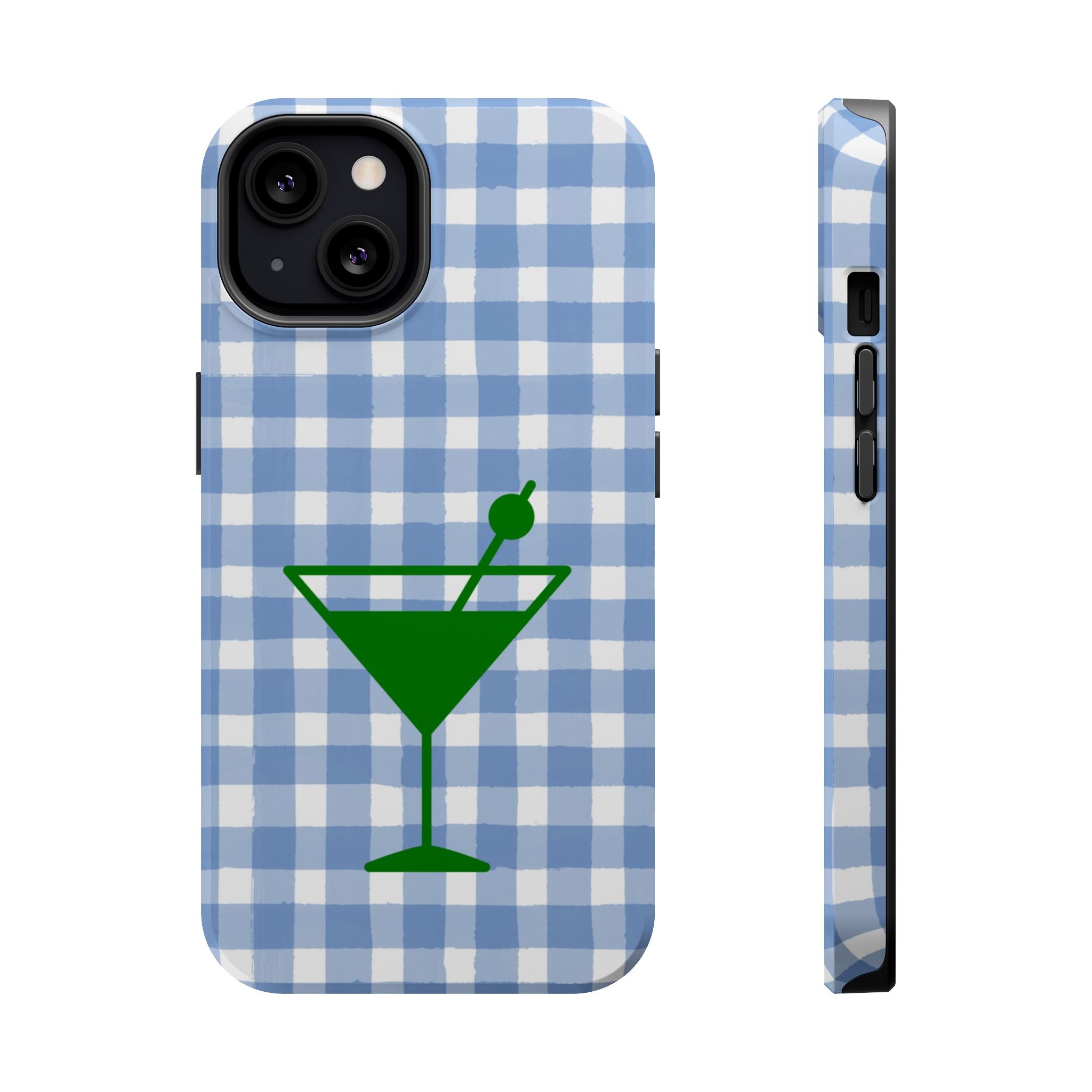 Blue Plaid Martini Magnetic Tough Case