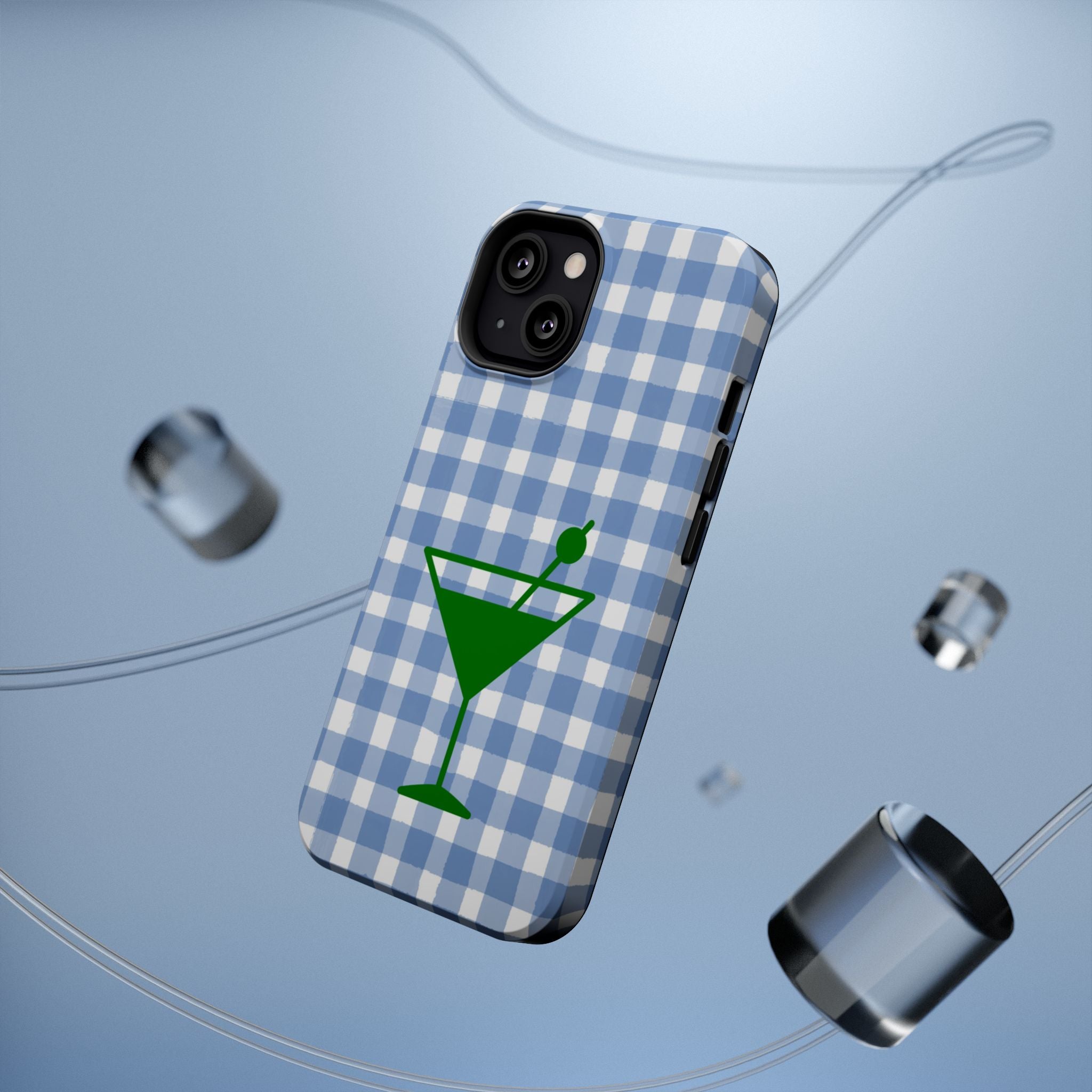 Blue Plaid Martini Magnetic Tough Case