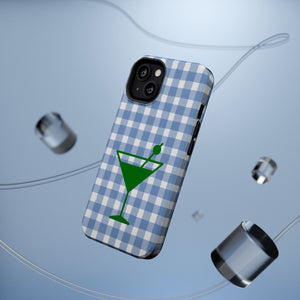 Blue Plaid Martini Magnetic Tough Case