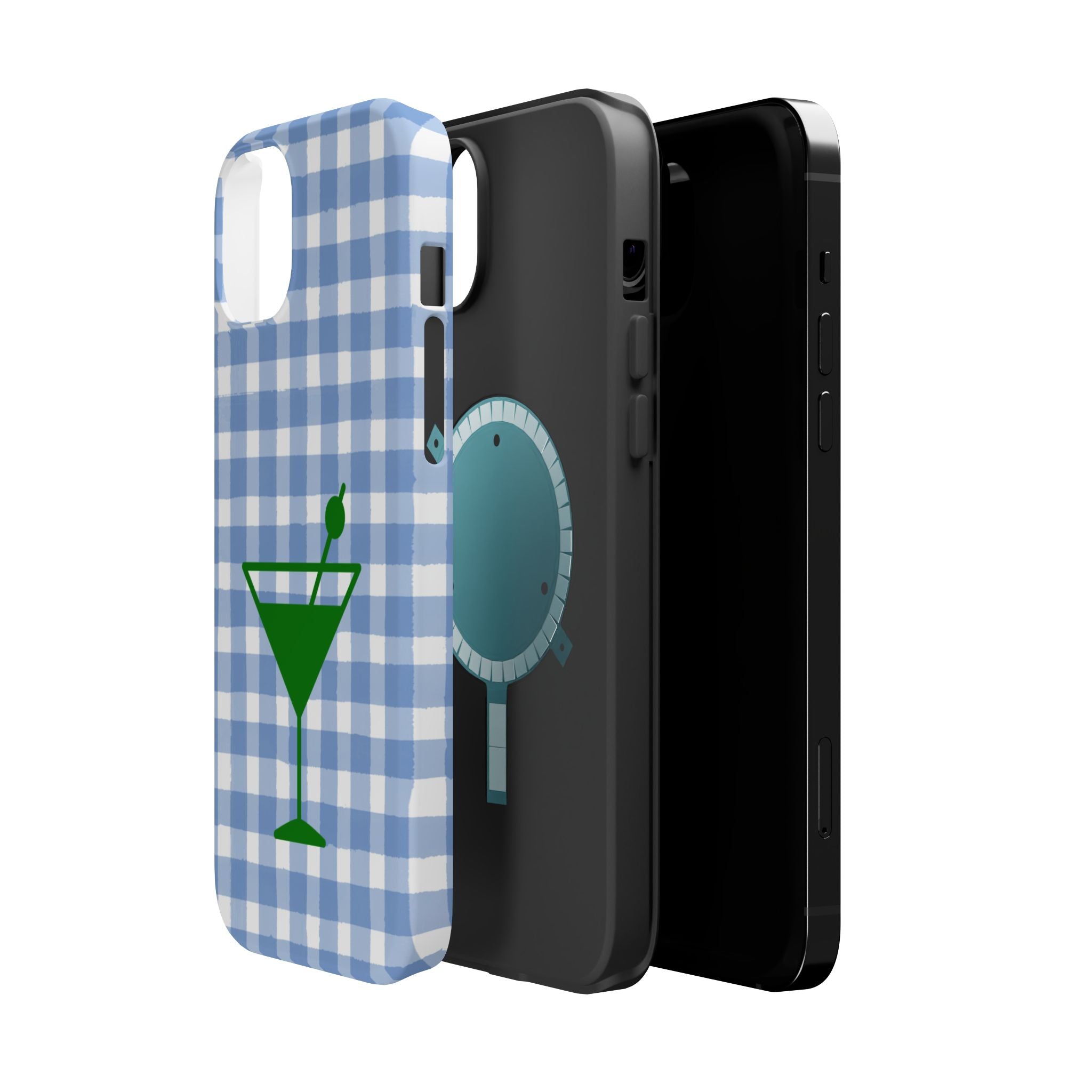 Blue Plaid Martini Magnetic Tough Case