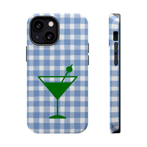 Blue Plaid Martini Magnetic Tough Case