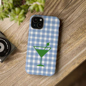 Blue Plaid Martini Magnetic Tough Case