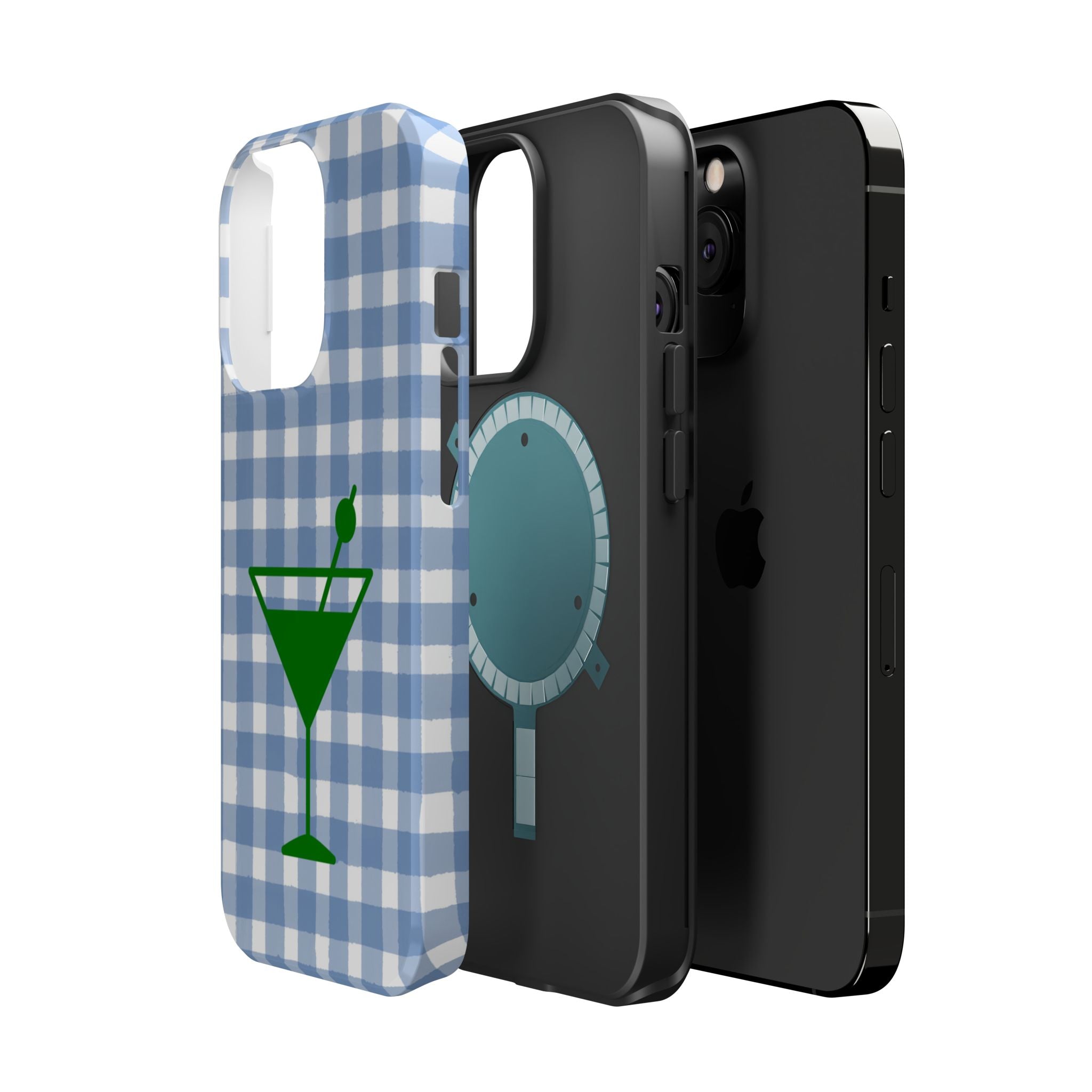 Blue Plaid Martini Magnetic Tough Case