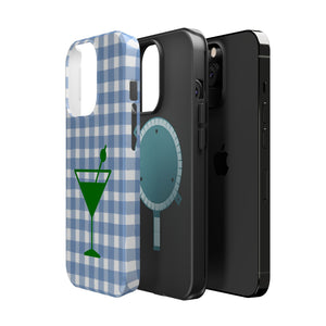 Blue Plaid Martini Magnetic Tough Case