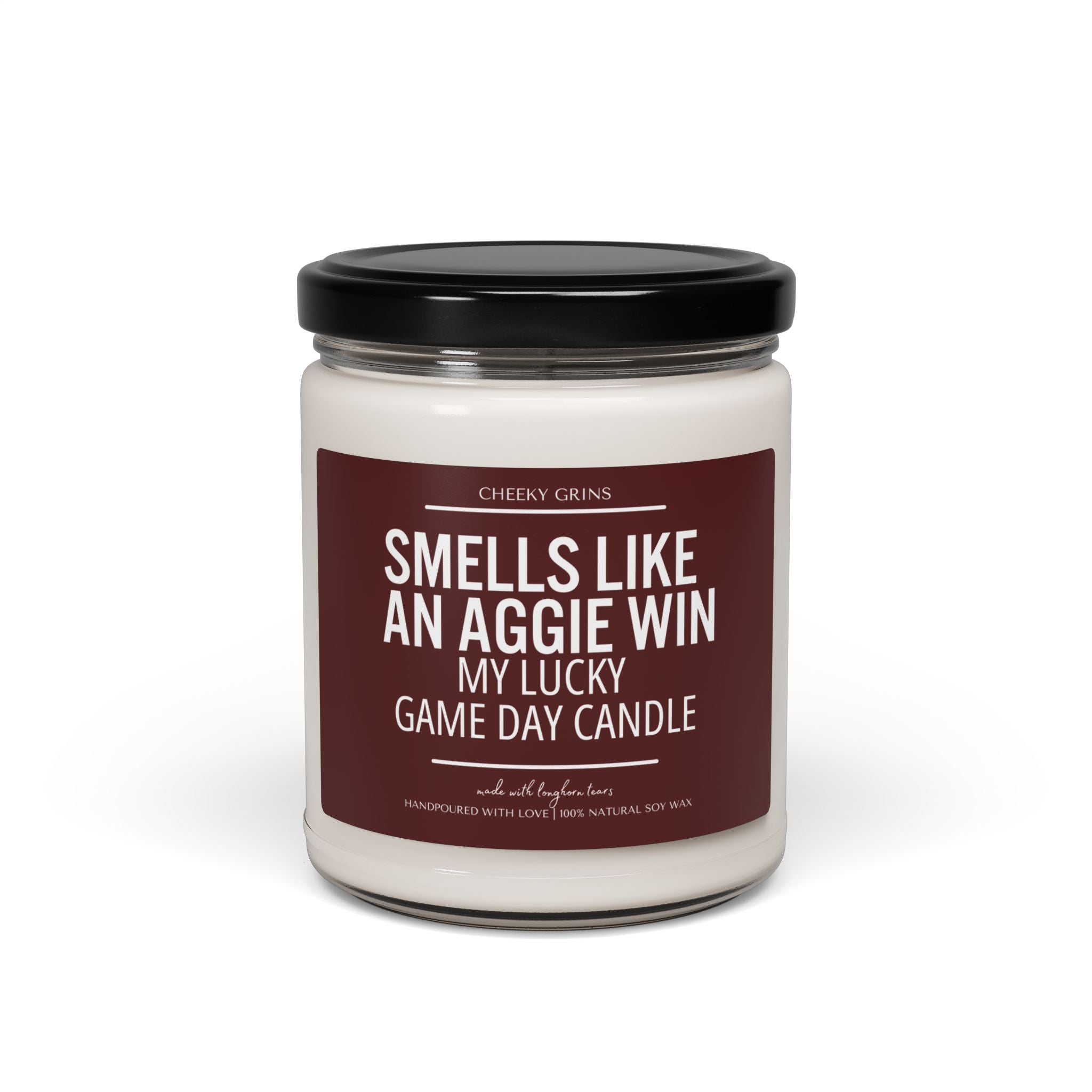 Smells Like An AGGIE Win Candle | Lucky Game Day | Football | A & M Football | Game Day Decor | Sport Themed | Made with Longhorn Tears